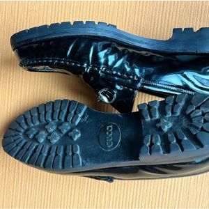 Gucci Vintage Womens Horsebit Loafers Silver BuckleBlack Patent Leather